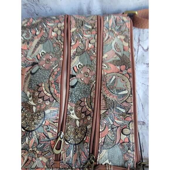 SakRoots crossbody bag purse brown pink orange Boho Style - Picture 5 of 13